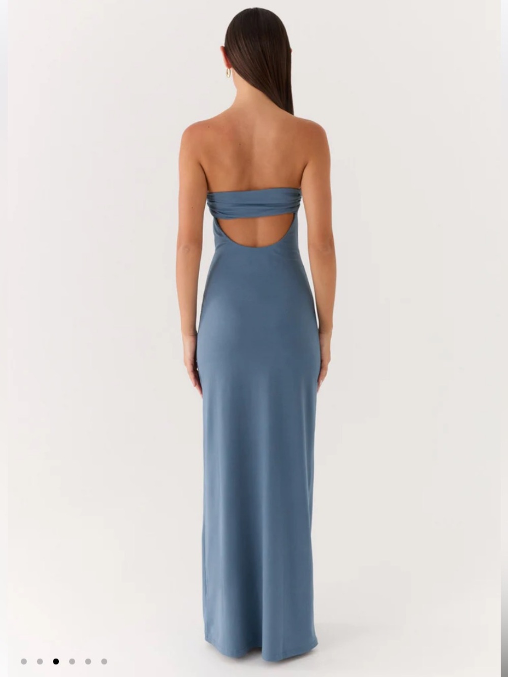 Beautiful blue strapless maxi dress European summer new with tag - Picture 2 of 7